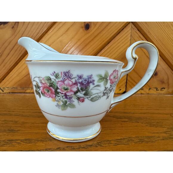 Noritake Other - Vintage Noritake Roselane 5147 Creamer Floral Gold Trim Japan Porcelain Creamer